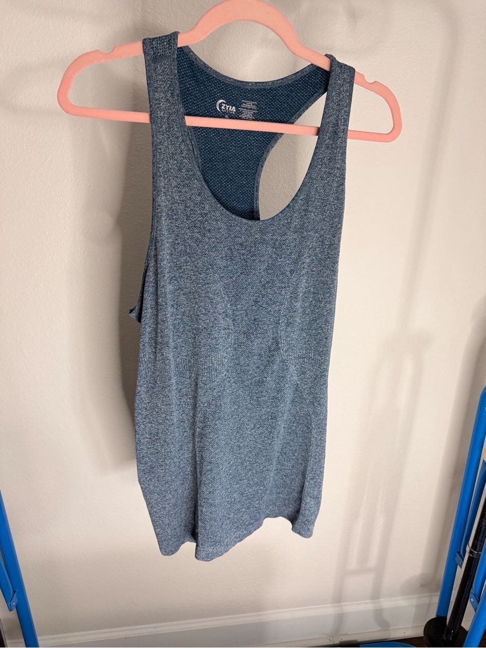 Women's Heather Blue Racerback Tank Top by Zella